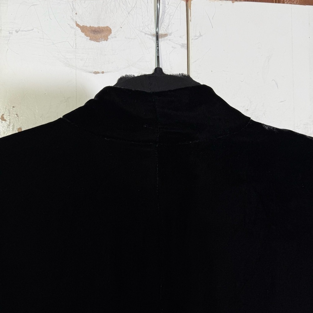 Eileen Fisher Velvet Button Up Jacket Long Sleeve Black Size Large Silk Top - Picture 10 of 14